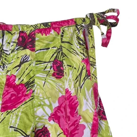 Talbots Floral Butterfly A-Line Green Red Skirt - Picture 5 of 12